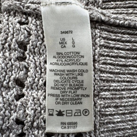 DKNY Jeans Knit V Neck Cozy 59 % cotton Woman’s Sweater Large Tan cozy - Picture 13 of 14